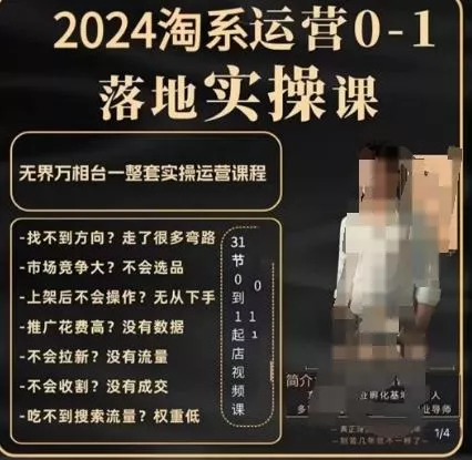 老肥电商·2024淘系运营从0-1落地实操课，无界万相台一整套实操运营课程-山河网创