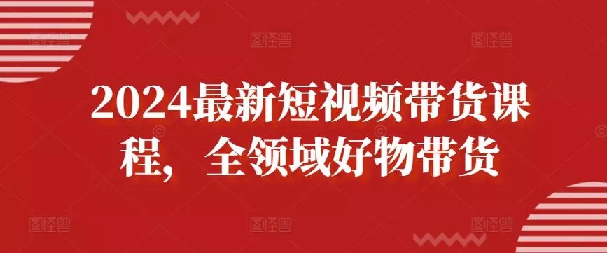 2024最新短视频带货课程，全领域好物带货-山河网创