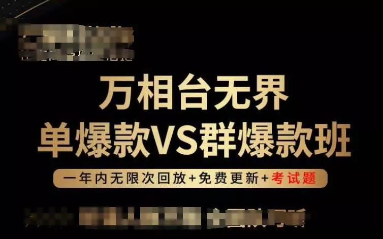 万相台无界单爆款VS群爆款班，选择大于努力，让团队事半功倍!-山河网创