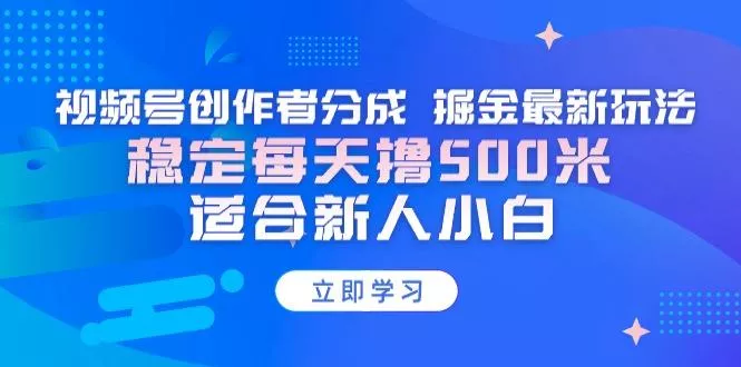 【蓝海项目】视频号创作者分成 掘金最新玩法 稳定每天撸500米 适合新人小白-山河网创