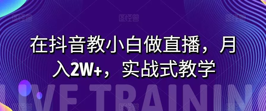 在抖音教小白做直播，月入2W+，实战式教学【揭秘】-山河网创