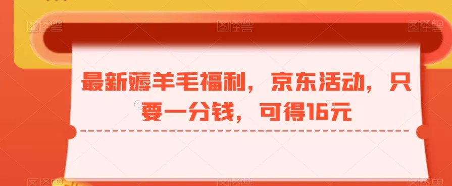 最新薅羊毛福利，京东活动，只要一分钱，可得16元-山河网创