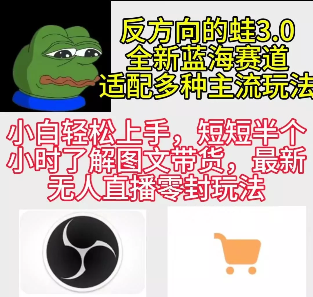 (9485期)反方向的蛙3.0，图文最新玩法，变现多元化，新蓝海项目，小白轻松上手-山河网创