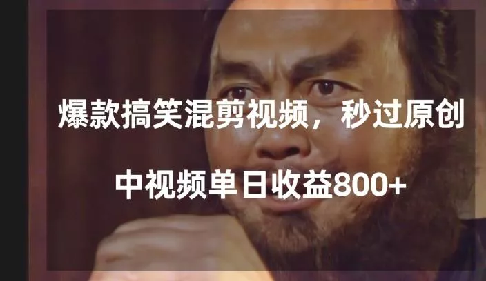 爆款搞笑混剪视频，百分百过原创，单日中视频播放收益800+【揭秘】-山河网创