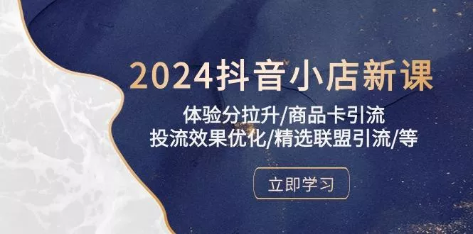 2024抖音小店新课，体验分拉升/商品卡引流/投流效果优化/精选联盟引流/等-山河网创