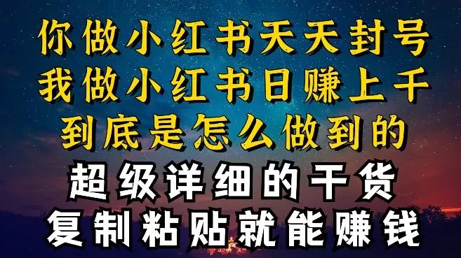 都知道小红书能引流私域变现，可为什么我能一天引流几十人变现上千，但你却频频封号违规被限流【揭秘】-山河网创