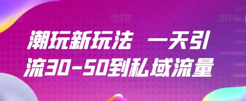 潮玩新玩法一天引流30-50到私域流量-山河网创