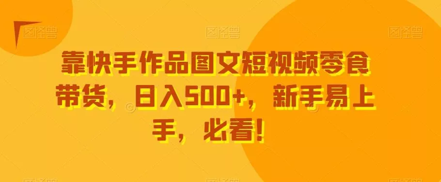 靠快手作品图文短视频零食带货，日入500+，新手易上手，必看！-山河网创