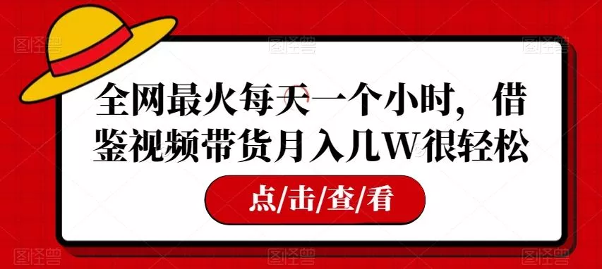 全网最火每天一个小时，借鉴视频带货月入几W很轻松【揭秘】-山河网创
