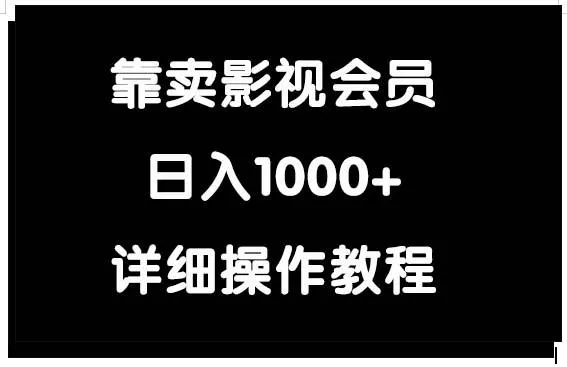 (9509期)靠卖影视会员，日入1000+-山河网创