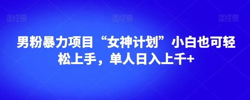 男粉暴力项目“女神计划”小白也可轻松上手，单人日入上千+【揭秘】-山河网创