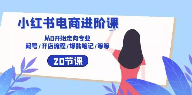 小红书电商进阶课：从0开始走向专业 起号/开店流程/爆款笔记/等等(20节-山河网创