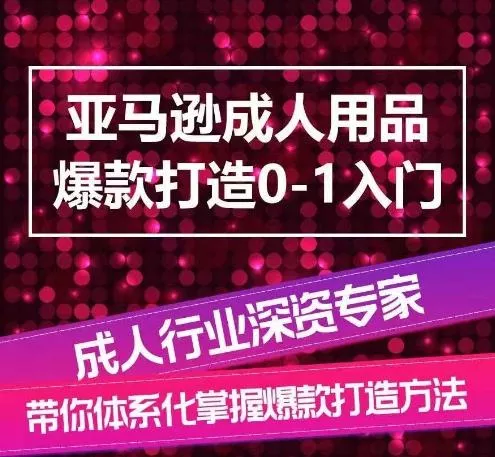 亚马逊成人用品爆款打造0-1入门，系统化讲解亚马逊成人用品爆款打造的流程-山河网创