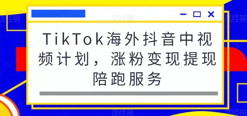 TikTok海外抖音中视频计划，涨粉变现提现陪跑服务-山河网创