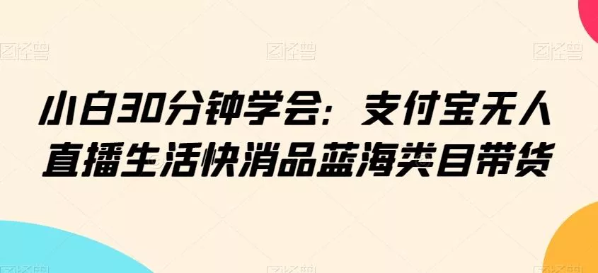 小白30分钟学会：支付宝无人直播生活快消品蓝海类目带货【揭秘】-山河网创