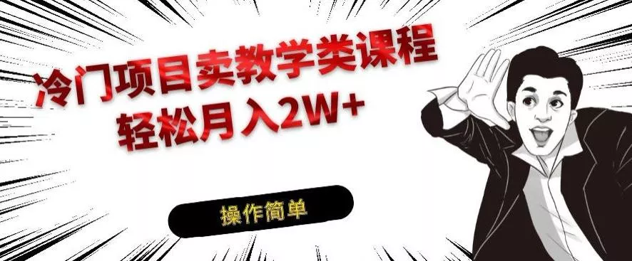冷门项目卖教学类课程，轻松月入2W+-山河网创
