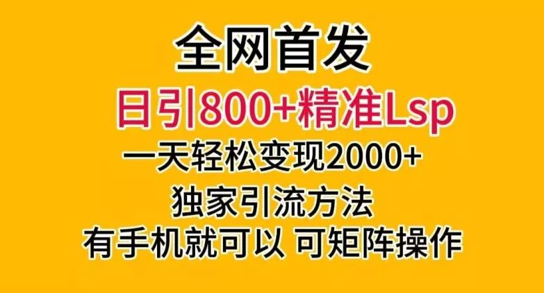 全网首发！日引800+精准老色批，一天变现2000+，独家引流方法，可矩阵操作【揭秘】-山河网创