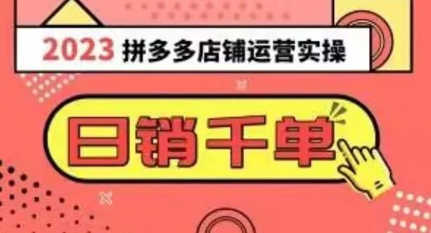 2023拼多多运营实操，每天30分钟日销1000＋，爆款选品技巧大全（10节课）-山河网创