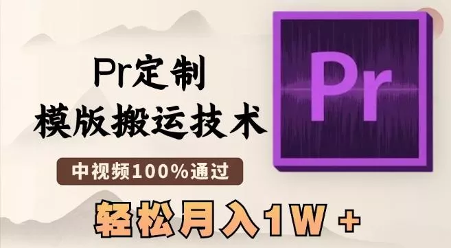 最新Pr定制模版搬运技术，中视频100%通过，几分钟一条视频，轻松月入1W＋【揭秘】-山河网创