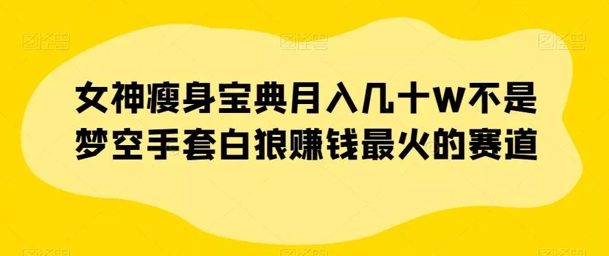 女神瘦身宝典月入几十W不是梦空手套白狼赚钱最火的赛道【揭秘】-山河网创