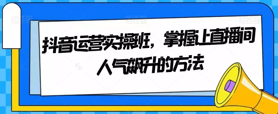 抖音运营实操班，掌握让直播间人气飙升的方法-山河网创