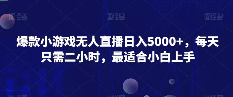 爆款小游戏无人直播日入5000+，每天只需二小时，最适合小白上手-山河网创