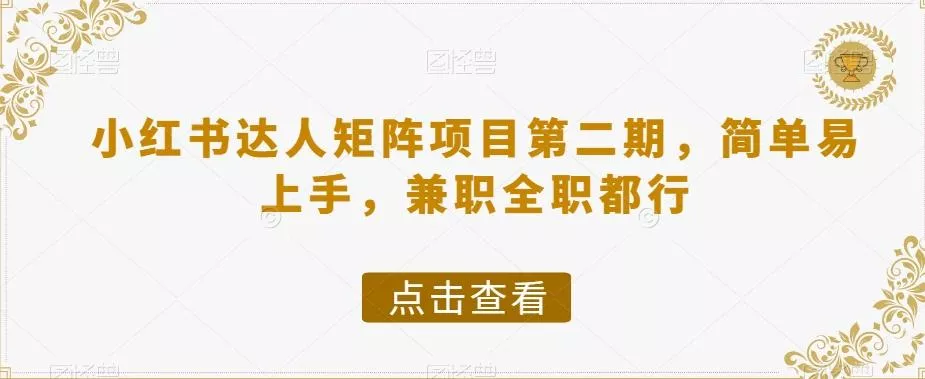 小红书达人矩阵项目第二期，简单易上手，兼职全职都行-山河网创