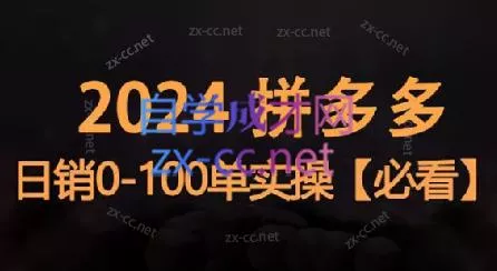 恒哥·2024拼多多日销0-100单实操-山河网创