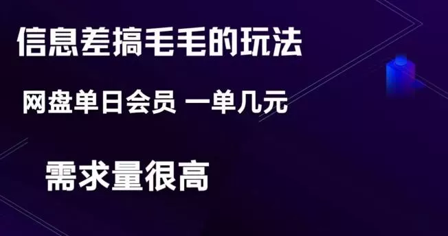 信息差搞钱玩法-网盘会员单日变现300+-山河网创