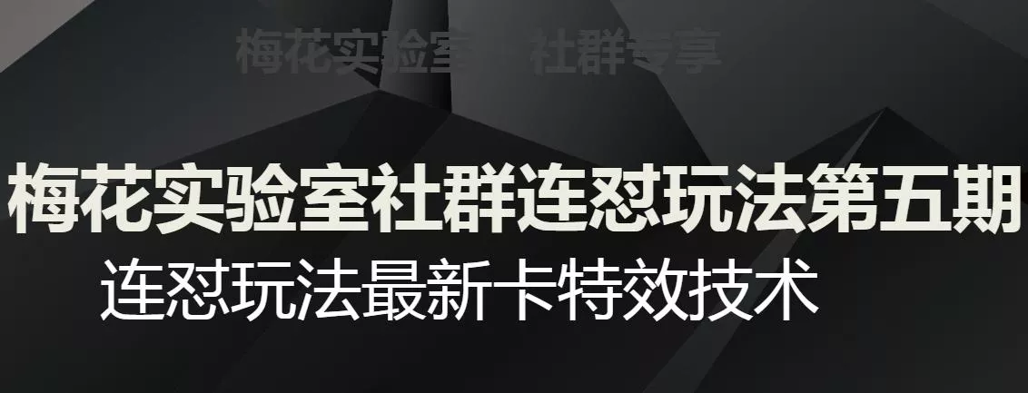 梅花实验室社群连怼玩法第五期，视频号连怼玩法最新卡特效技术-山河网创