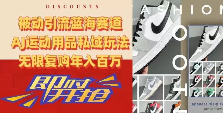 被动引流蓝海赛道，AJ运动用品私域玩法，无限复购年入百万【揭秘】-山河网创