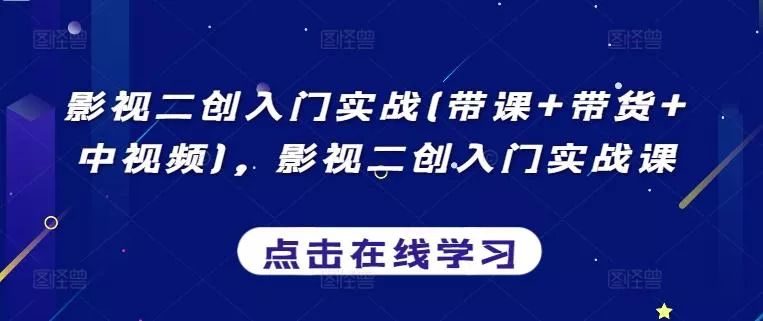 影视二创入门实战(带课+带货+中视频)，影视二创入门实战课-山河网创