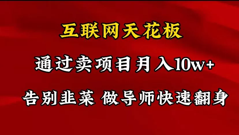 导师训练营互联网的天花板，让你告别韭菜，通过卖项目月入10w+，一定要...-山河网创