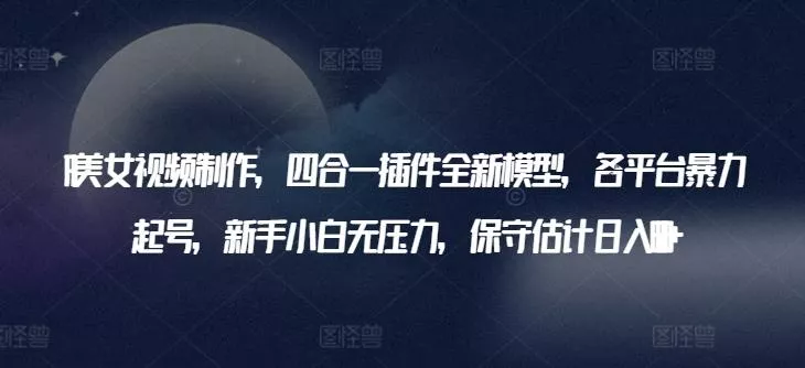 AI美女视频制作，四合一插件全新模型，各平台暴力起号，新手小白无压力，保守估计日入600+【揭秘】-山河网创