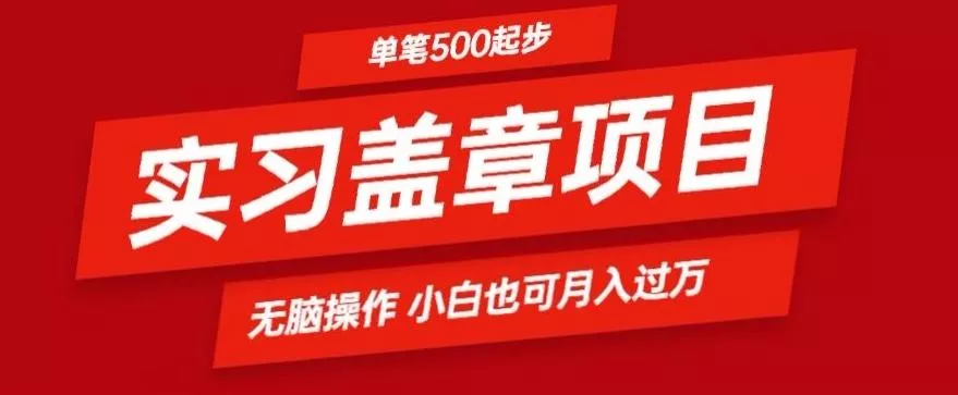 实习代盖章项目一单500起普通人可落地项目小白也可轻易上手-山河网创