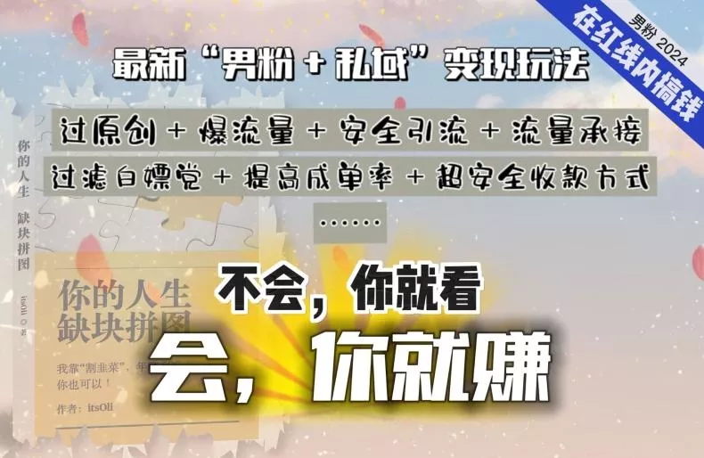 2024，“男粉+私域”还是最耐造、最赚、最轻松、最愉快的变现方式【揭秘】-山河网创
