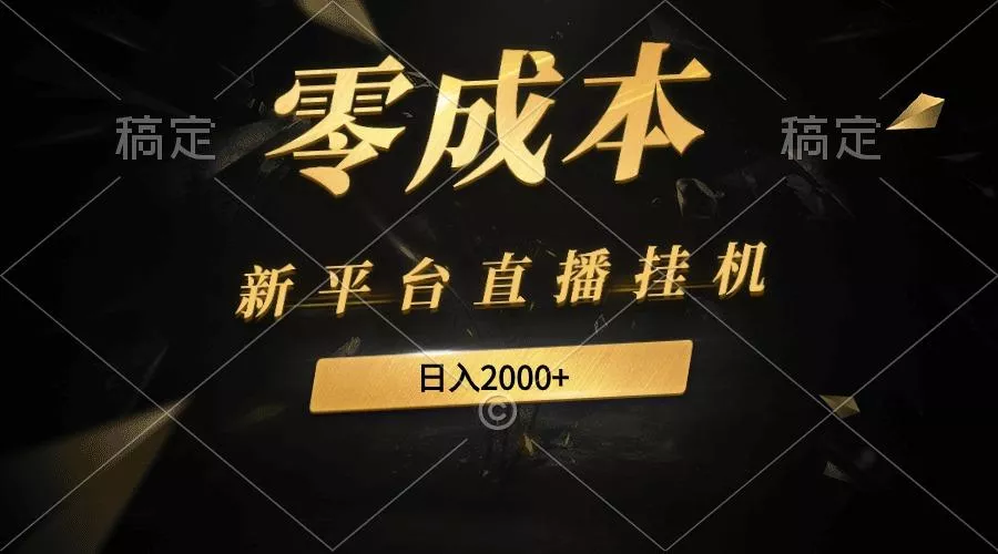 (9841期)新平台直播挂机最新玩法，0成本，不违规，日入2000+-山河网创