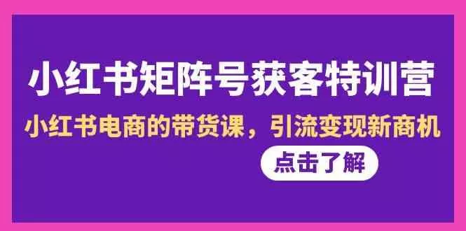 小红书矩阵号获客特训营-第10期，小红书电商的带货课，引流变现新商机-山河网创