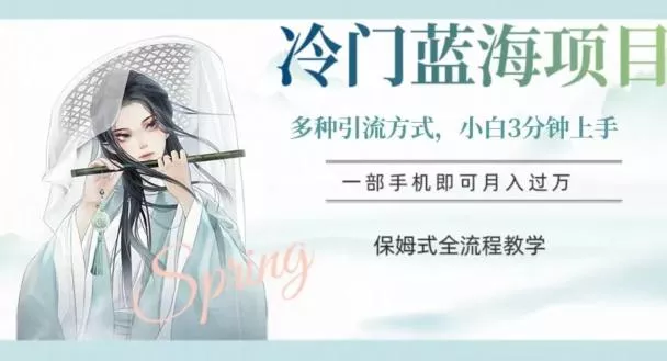 冷门蓝海项目，操作简单，小白3分钟上手，多种引流方式，保姆式全流程教学【揭秘】-山河网创