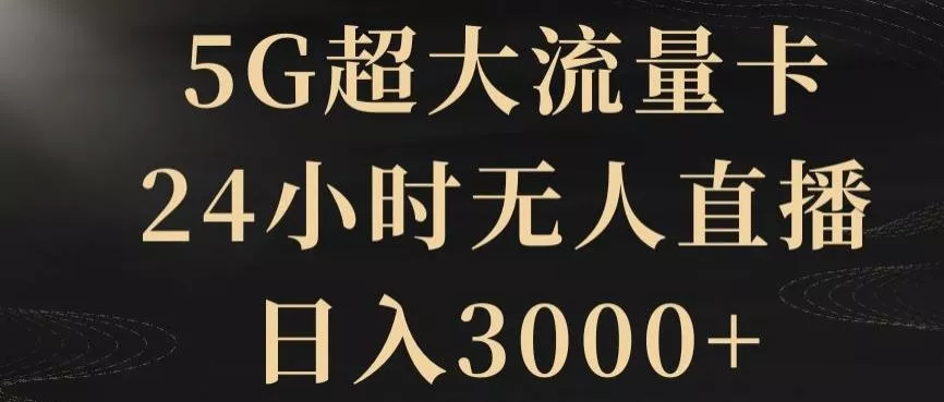 5G超大流量卡，24小时无人直播，日入3000+【揭秘】-山河网创