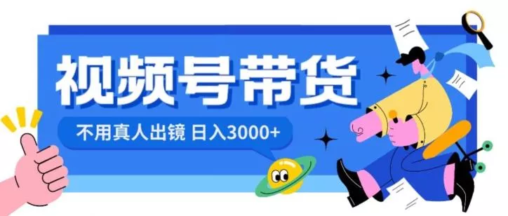 视频号带货，日入3000+，不用真人出镜-山河网创