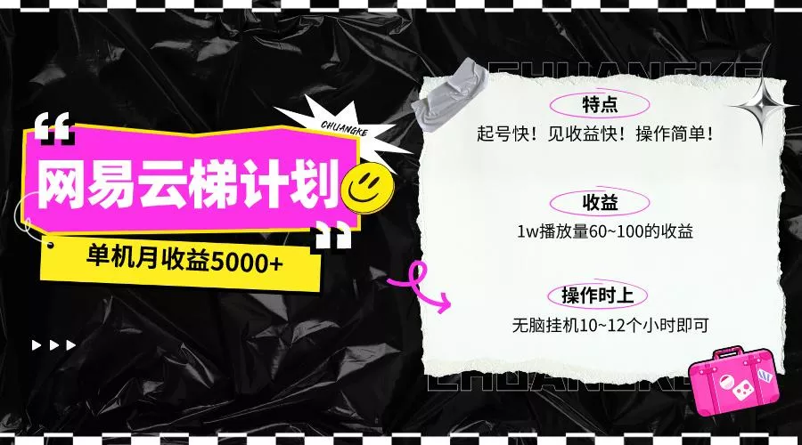 (10063期)最新网易云梯计划网页版，单机月收益5000+！可放大操作-山河网创