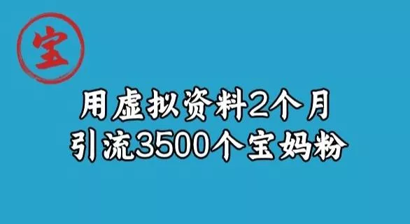 宝哥虚拟资料项目，2个月引流3500个宝妈粉-山河网创