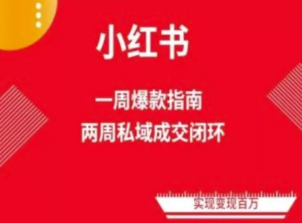 爆款小红书免费流量体系课程(两周变现)，小红书电商教程-山河网创