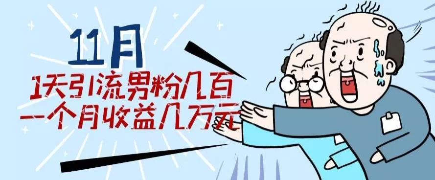 11月最新每天引流男粉300+一个月收益几万元-山河网创