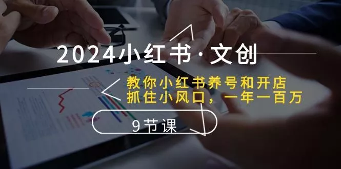 2024小红书·文创：教你小红书养号和开店、抓住小风口 一年一百万 (9节课-山河网创