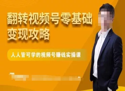 微信视频号零基础变现攻略，人人皆可学的视频号赚钱实操课-山河网创