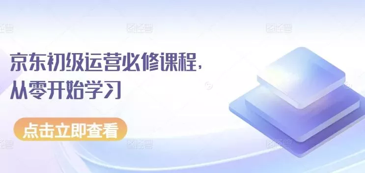 京东初级运营必修课程，从零开始学习-山河网创