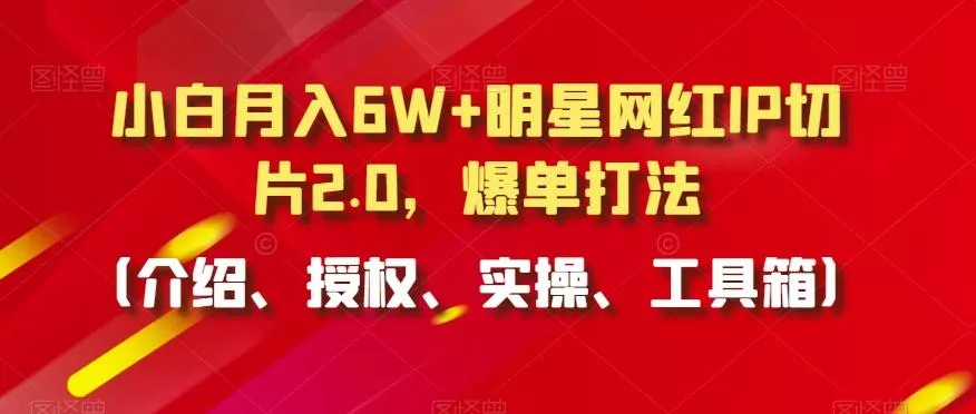 小白月入6W+明星网红IP切片2.0，爆单打法(介绍、授权、实操、工具箱)【揭秘】-山河网创