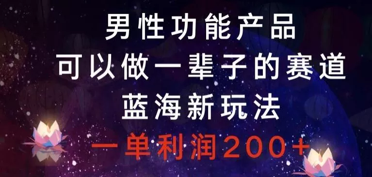 男性功能产品，可以做一辈子的赛道，蓝海新玩法，一单利润200+-山河网创